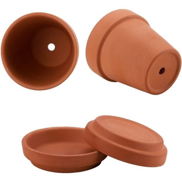 3 Inches Small Terracotta Pots with Saucer, 12 Pack 3" Clay Pots and Saucers - Picture 3 of 7